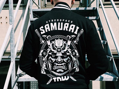 Cyberspace Samurai cyber design graphic illustration jacket next samurai space the varsity vector web