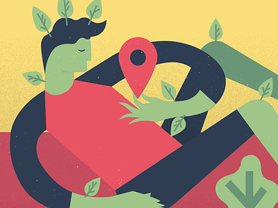 Maps google leaves man maps nature plant vector