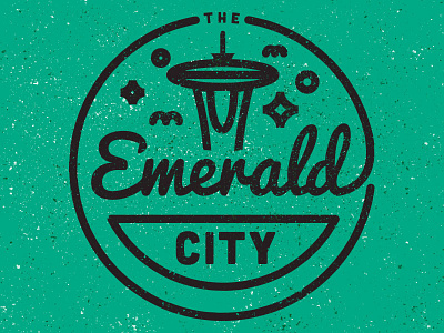 The Emerald City badge emerald logo seattle