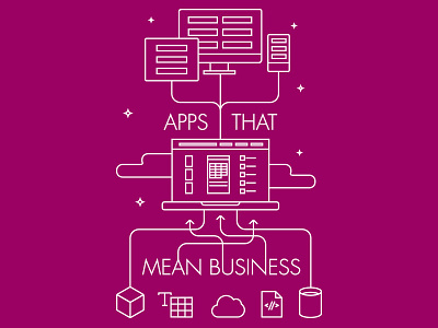 Apps that mean business cloud line art microsoft powerapps
