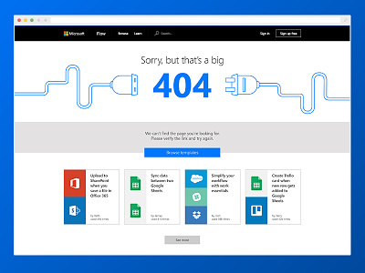 Microsoft Flow 404 404 flow microsoft ux web design