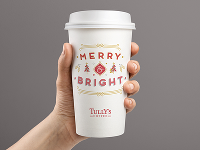 Merry & Bright holday illustration typography