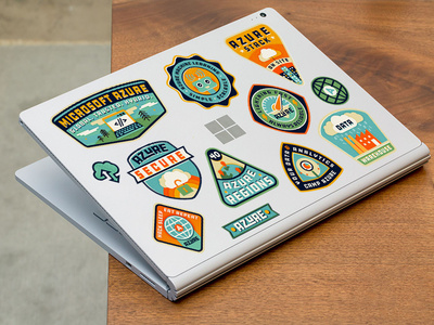 Camp Azure laptop stickers