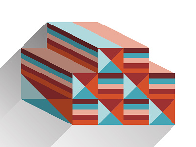 Boxes n such geometric illustration pattern