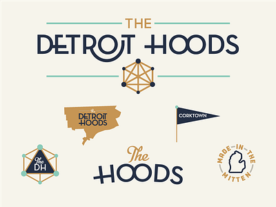 The Detroit Hoods branding detroit flag michigan retro type typrography