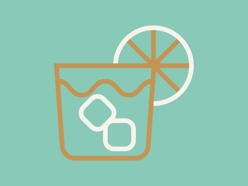 Drink, see, go and eat icons illustrations monoline