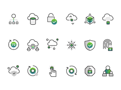 Cloud and security icon set