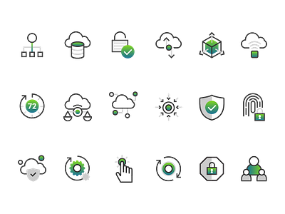 Cloud and security icon set