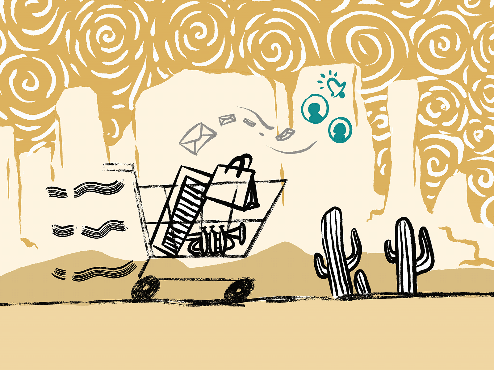 Reminding Your Abandoned Cart abandoned cart cart desert illustraion illustration illustration art notification webdesign