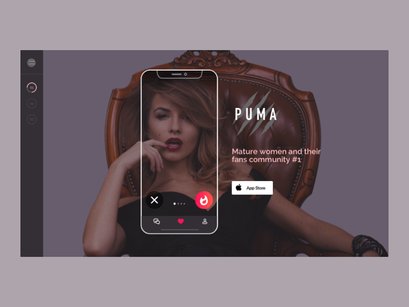 Puma App landing page animation dating design interaction interaction design landing page love minimal promo ui web website