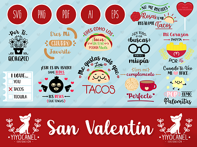 Mexican Valentines svg quotes