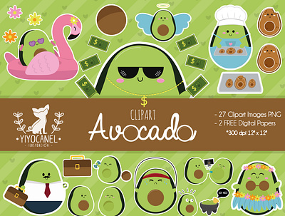 Avocado Life avocado avocado clipart avocado png design graphic design illustration mexican design mexican illustrations