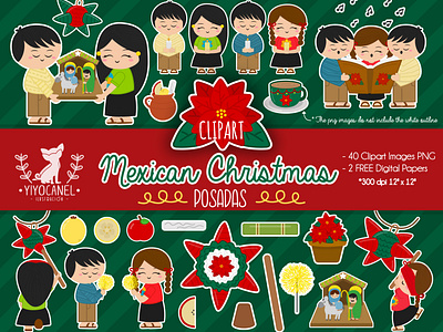 Mexican Christmas christmas christmas clipart christmas png design graphic design illustration mexican christmas png mexican design mexican illustrations posadas mexicanas procreate