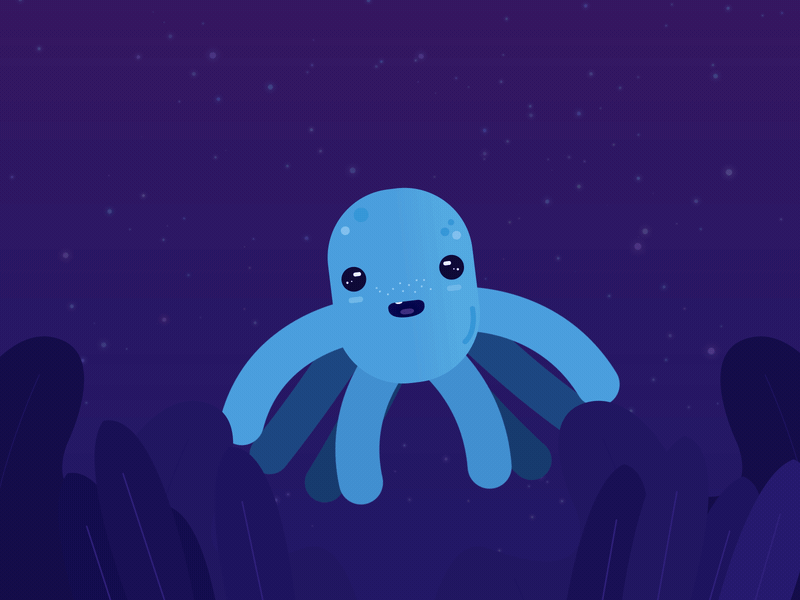 Baby Octopus 2d ae after effects animation illustration motion graphics ocean octopus swimming
