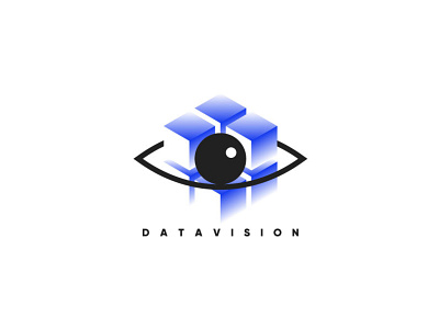 Data Vision Logo bussiness cube cubes data design eye logo monitoring vision