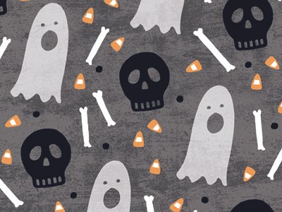 Halloween Skulls Pattern bones candy ghosts halloween pattern skulls