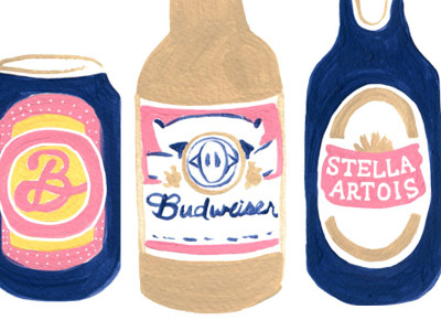 Beers beer drinks illustration painting