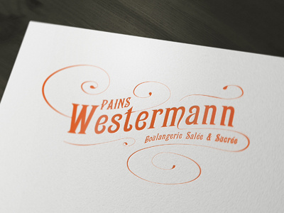 Westermann baker brand bread graphic design handlettering identity lettering logo logotype orange pains volutes