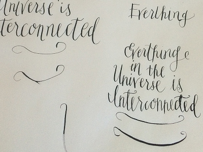 Interconnected calligraphy hand lettering interconnected practice quotes