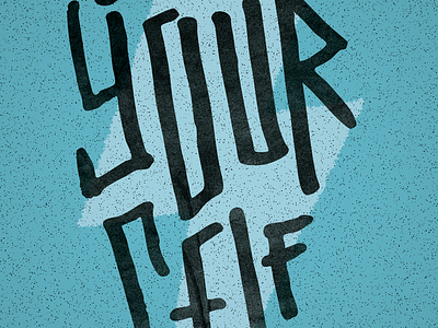 Set Yourself Free blue grain hand done lettering poster texture