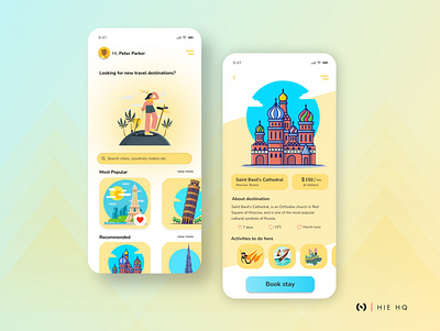 Travello - A travel app app branding design digital product graphic design illustration interaction design product design travel travel app ui ui design ui ux design ux