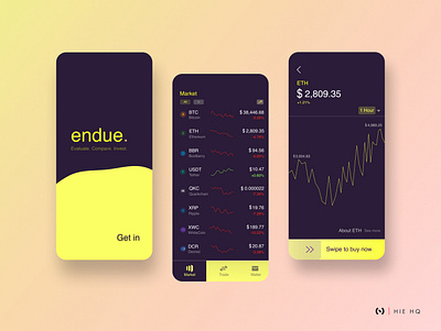 Endue - A crypto trading app app crypto design finance interaction design product design trading trading app ui uiux ux