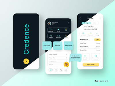 Credence - A banking app app bank banking app branding design finance fintech interaction design investing product design ui ui design uiux ux