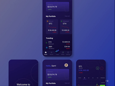 CryptoMine - A crypto trading app app branding crypto cryptomine design illustration interaction design logo product design trading ui ui design ux