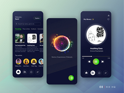 Podcast app app branding design entertainment illustration infotech interaction design interviews logo music podcast podcast app product design ui ui design ux