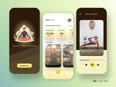 Yoga app app branding design fitness health illustration interaction design logo product design ui ui design ux yoga yoga app