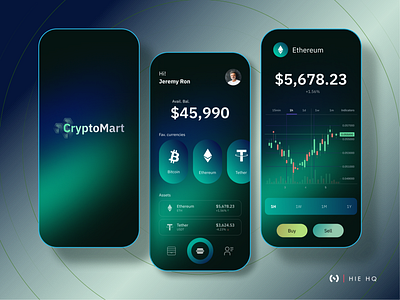 CryptoMart - A crypto trading app app branding crypto dark mode design ethereum finance fintech illustration interaction design logo product design trading ui ui design ux