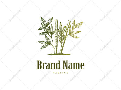 Bamboo Tree Leaves Logo bamboo logo branding green illustration nature organic logo sketch tree logo