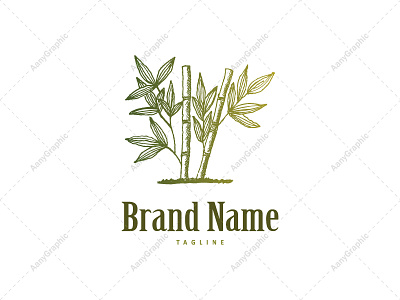 Bamboo Tree Leaves Logo