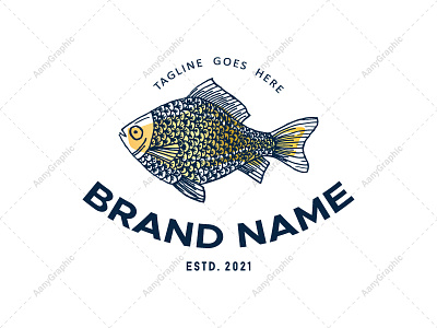 Vintage Seafood Fish Logo