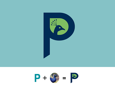 Peacock P Letter Logo