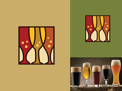 Wine/Beer Glasses Logo beerlogo beverageslogo club drinks enjoy glasses juice restaurant shop wine winery