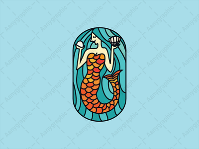 Mermaid logo beachlogo illustration mermaidlogo nature ocean