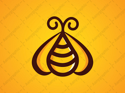 Bee And Honey Drop Logo