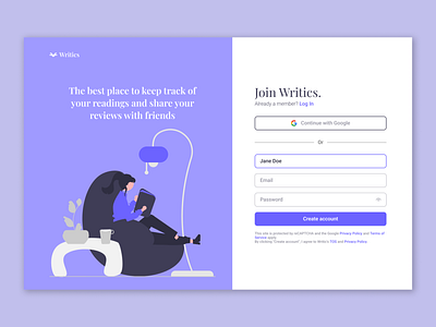 DailyUI 001 - Sign Up page