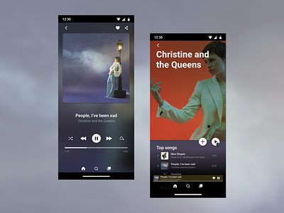 DailyUI 009 - Music player app christine and the queens dailyui design figma music player ui