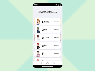 DailyUI 019 - Leaderboard app dailyui design figma game leaderboard ui