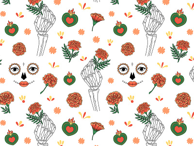 Pattern for El Día de Muertos day of death graphic design la muerte pattern
