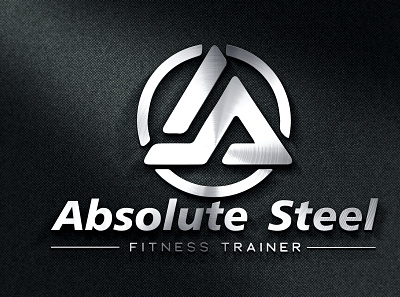 ABSOLUTE STEEL FITNESS TRAINER 3d branding custom design fiverr graphic design gym illustration logo