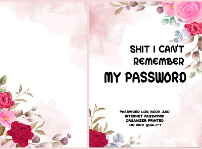 Shit I Can't Remember My Password book book design design graphic design halloween gift log book notebook notes sized at 8.5 x 11 password remember