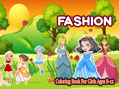 Fashion Coloring Book for Girls Ages 8-12 book book design branding graphic design illustration kids (1) publishing