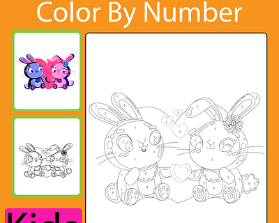 Print Cute Valentine's Day Cartoon Rabbit Coloring Book greeting