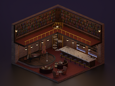 Speakeasy Bar 3d illustration