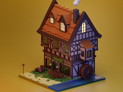 Waystone Inn Tavern 3d illustration