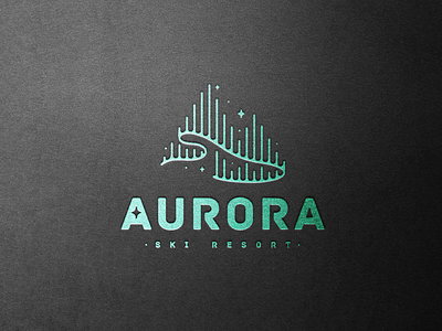 Aurora Ski Resort - Logo branding design graphic design illustration logo typography
