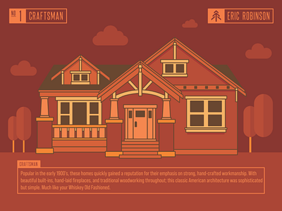 House Illustration - 1 of 12 - Craftsman branding design graphic design typography